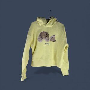 Palm Angels Yellow Broken Bear Hoodie Authentic Unisex Childs Size 8 NWT